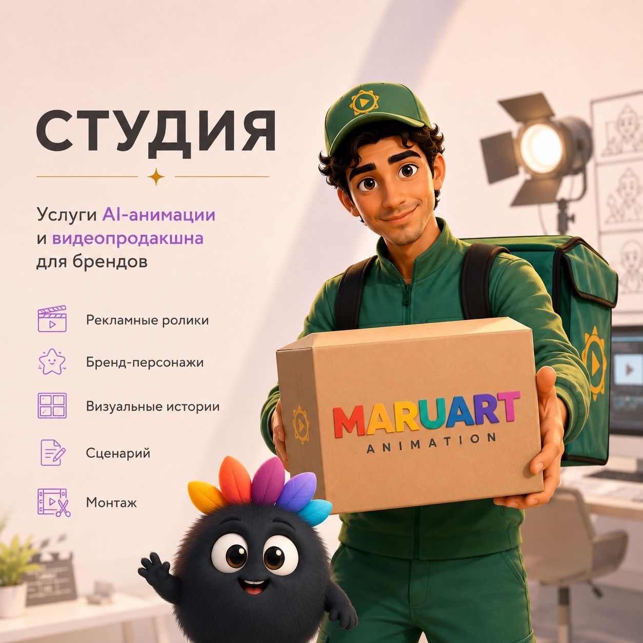 Студия MARUART: услуги AI-анимации и видеопродакшена для брендов